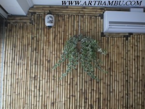 Decorar parede com bambu mosso e cana da índia