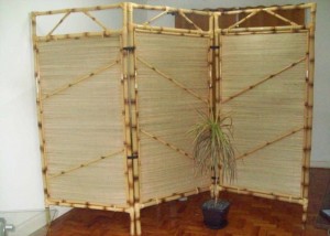 biombo de bambu duplo