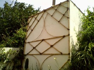 Decorar parede com bambu mosso e cana da índia