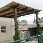 cobertura com bambu cana da índia tratada